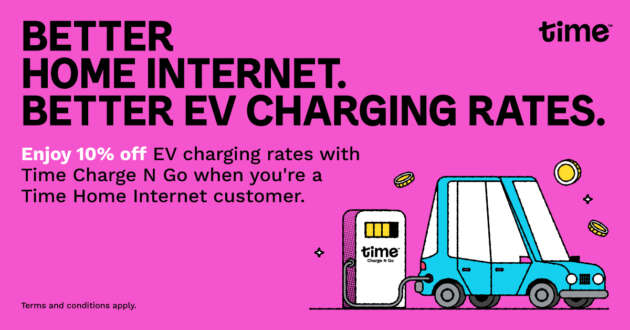 Time Internet subscribers get 10% off Time Charge N Go EV charging: experience convenience of home charging!