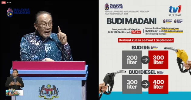 Budi95 monthly quota increased to 300 litres from Sept 1, Budi Madani Diesel to 400 litres – PM Anwar