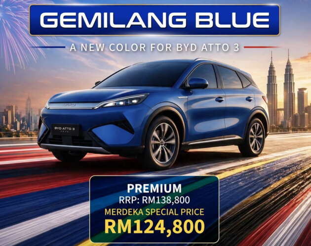 2026 BYD Atto 3 Premium gets new Gemilang Blue shade and special price to celebrate Merdeka – RM124,800