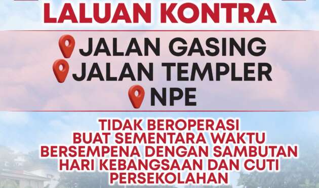 Jln Gasing-Templer, NPE contraflow stopped till Sept 4