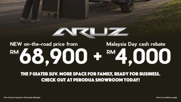 Perodua Aruz now priced at RM69k-74k – RM4k cheaper across the range; additional RM4k Malaysia Day rebate