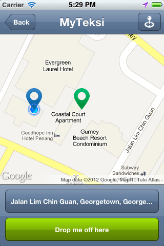 MyTeksi: book a taxi in Malaysia using an app