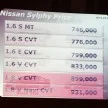Nissan Sylphy launched in Thailand – new model gets improved 1.6, new 1.8, CVT; from 746,000 baht