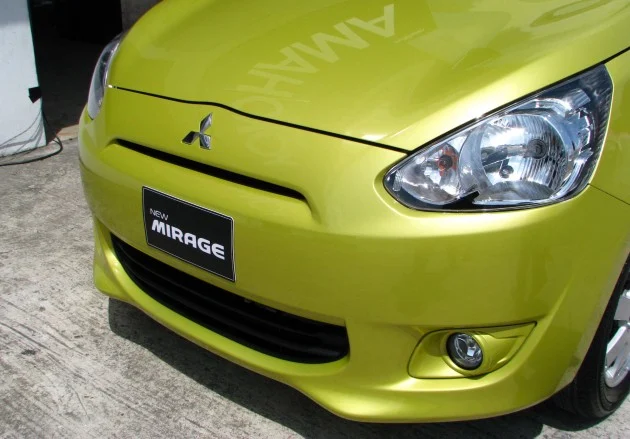 Mitsubishi Mirage previewed, on a Thai race track