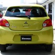 Mitsubishi Mirage previewed, on a Thai race track