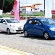Mitsubishi Mirage previewed, on a Thai race track