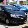 Mitsubishi Mirage previewed, on a Thai race track