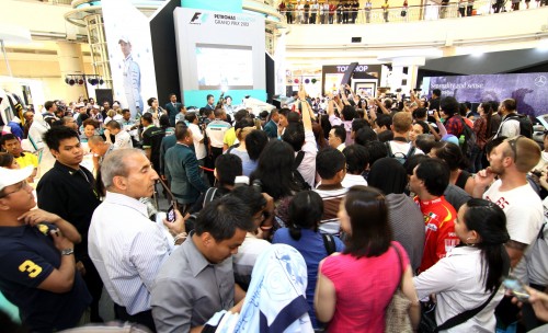 Michael Schumacher and Nico Rosberg meet & greet fans