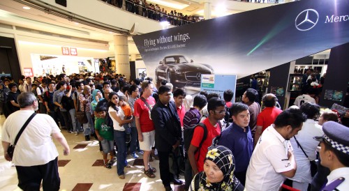 Michael Schumacher and Nico Rosberg meet & greet fans