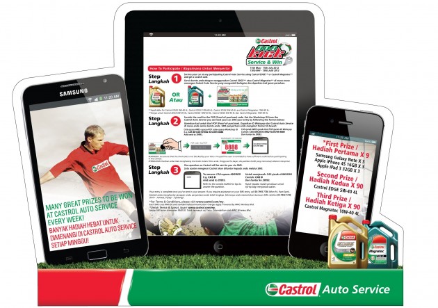 Castrol Ada Kick Service & Win – win a Samsung Galaxy Note, iPhone 4S or New iPad weekly
