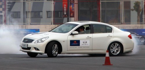 Sebastian Vettel puts Infiniti’s road-cars through their paces